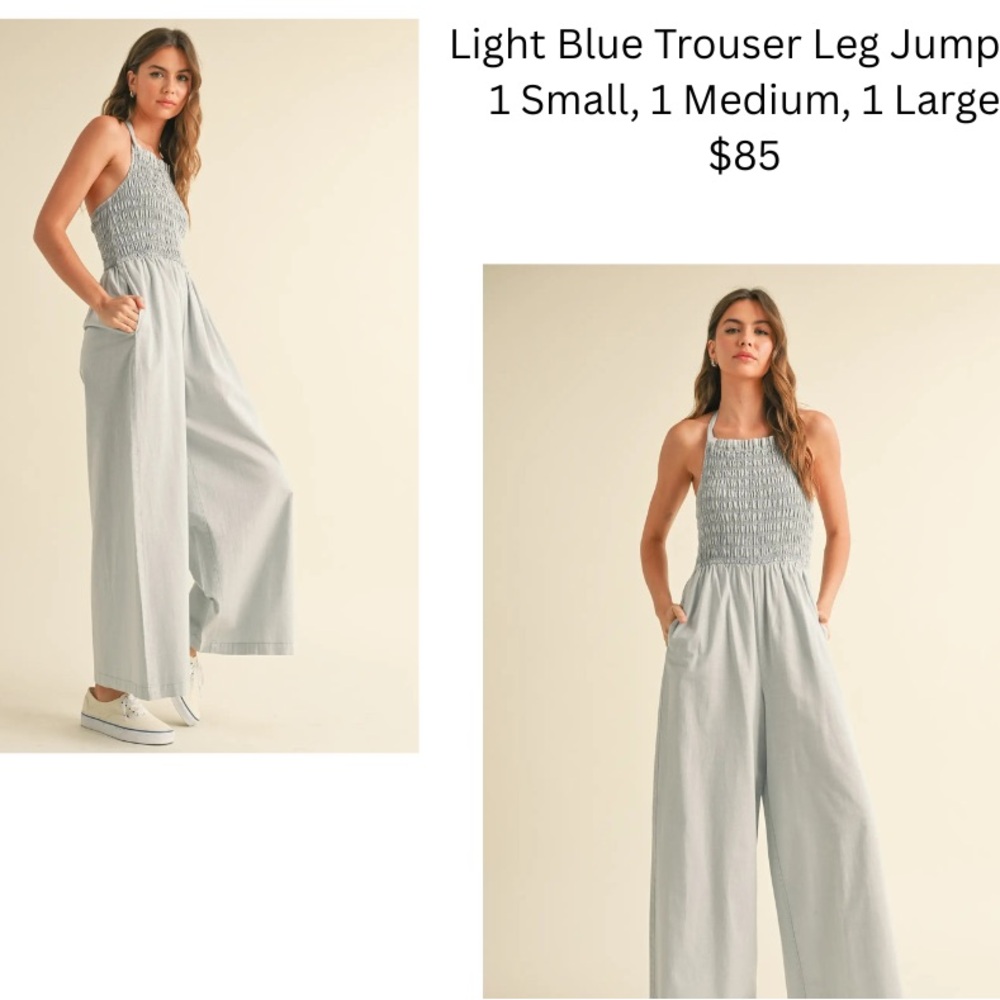 Elegant Blue Wide-Leg Jumpsuit with Sleeveless Design